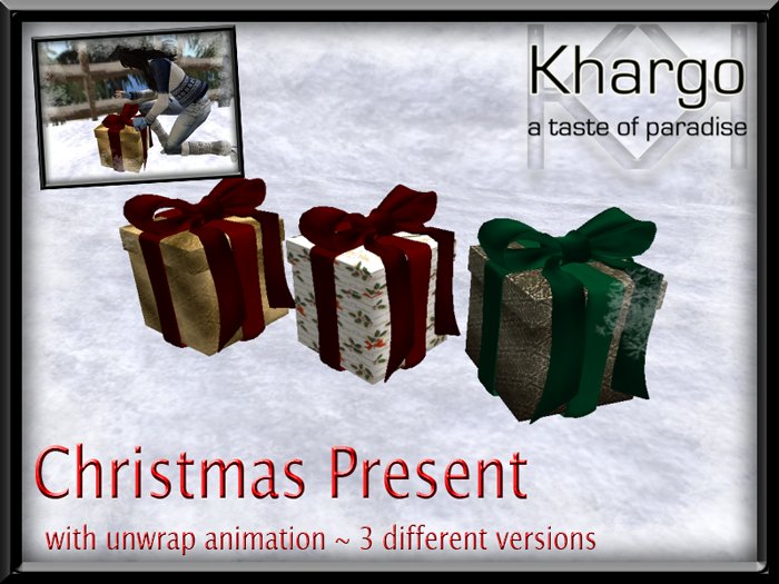 CHRISTMAS PRESENT WITH UNWRAP ANIMATION - 3 DIFFERENT VERSIONS