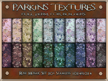 Parkins Textures - Rose Mosaic Set - 20x Full Perm Seamless 1024 - Stone, Mosaic, Ethnic, Bathroom, Floor, Wall, Tile