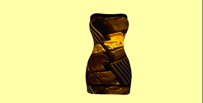 Golden Strapless Dress Boxed