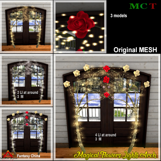 FCBTS - Mesh Magical Flowers Lights Arch CB