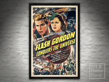 Flash Gordon Conquers the Universe | Vintage SciFi Movie Poster | Plain Mesh Frame with 6 texture options
