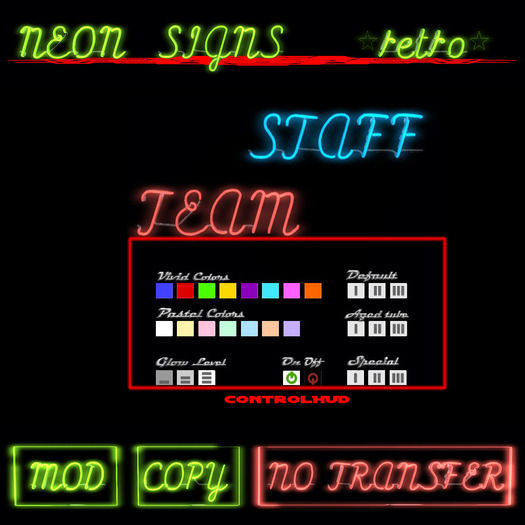 Design your Neon Sign Kit ** Team & Staff **