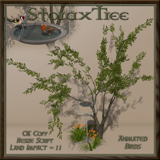 Lilly & Tree Birdbath White