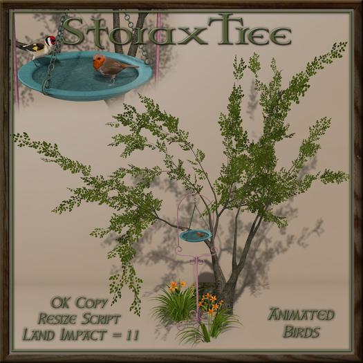 Lilly & Tree Birdbath Spring