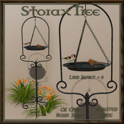 Lilly & Birdbath Black