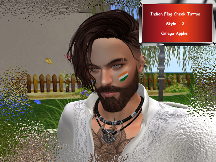 ..::DD::.. ^Indian Flag Cheek Tattoo^