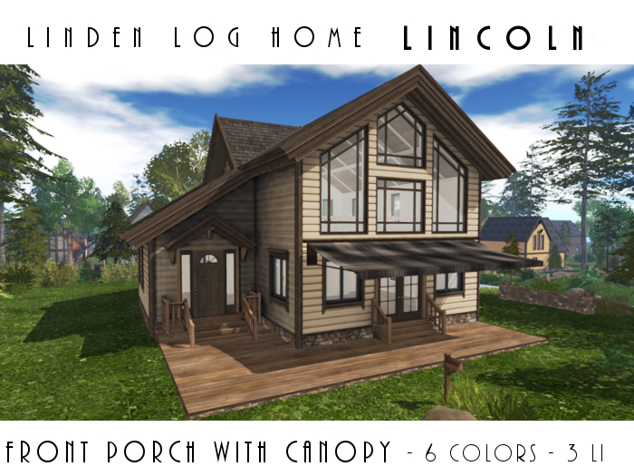 [Wears & Wares] Lincoln  Front Porch with Canopy - 6 colors - 3 prims