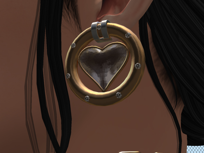 [B2] Gemmed Glass Heart Hoops