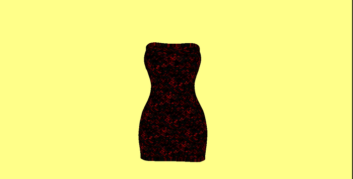 Black&Red Diamond Strapless BoxedDress