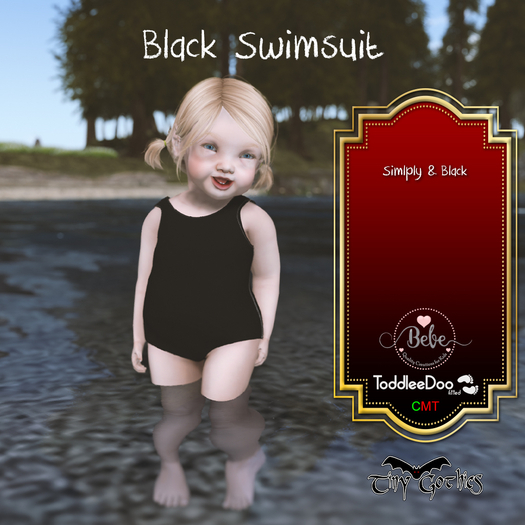 Tiny Gothics Toddleedoo & Bebe Swimsuit Black