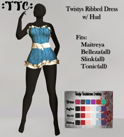 Twistys Ribbed Dress w/Hud