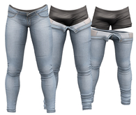 RIOT / Jaden Strip Jeans - Stonewash