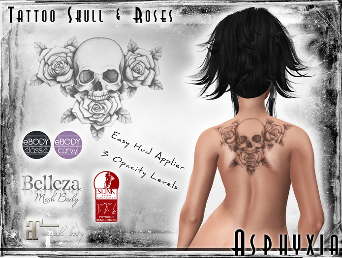 Asphyxia Tattoo Skull & Roses (Marketplace)