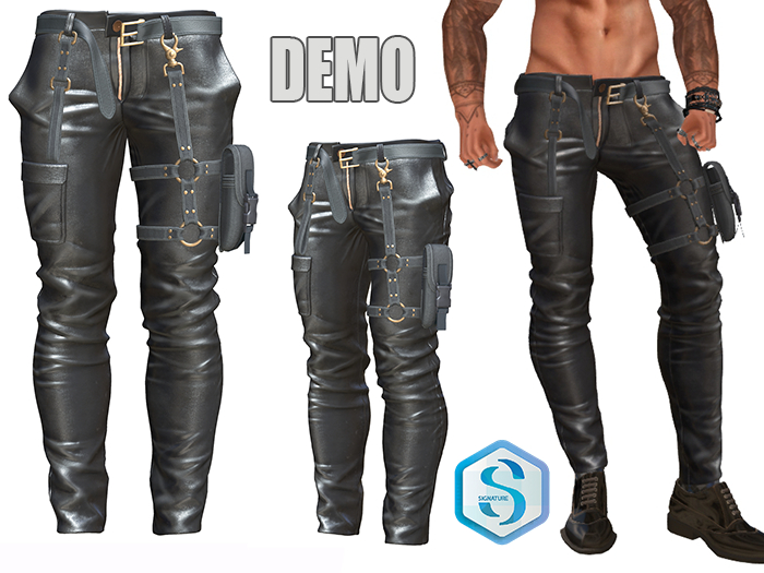 Black Leather Pants DEMO. SIGNATURE. Graphit design