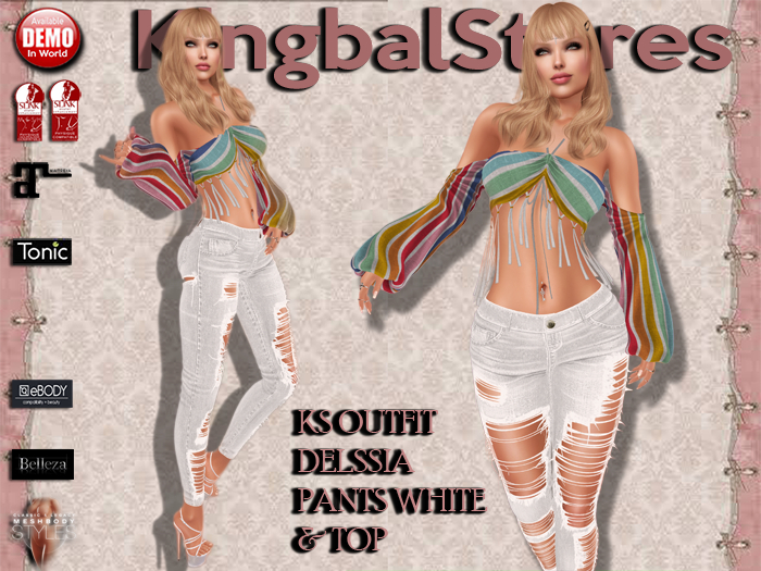 KS OUTFIT DELSSIA PANTS WHITE & TOP