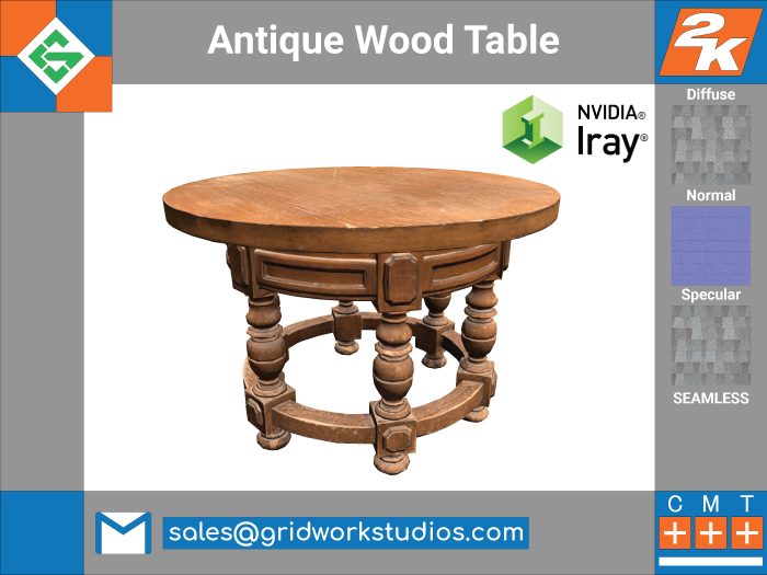 [ G.W.S. ] MESH: Antique Wood Table