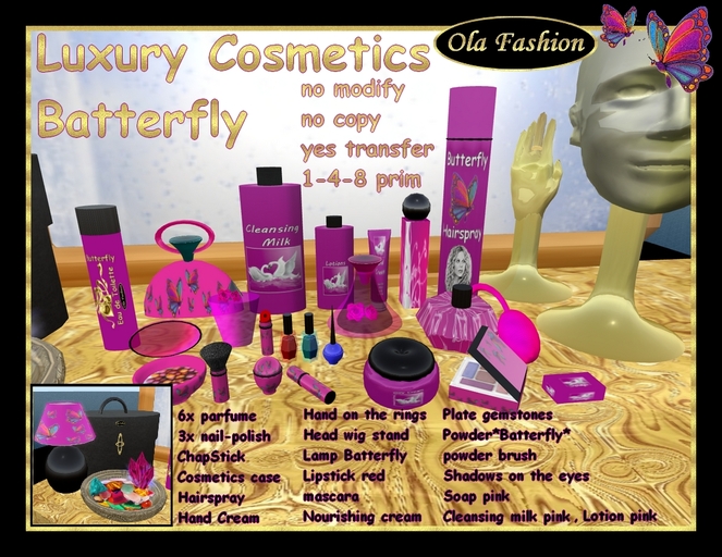 Luxury Cosmetics *Ola Fashion* Batterfly* (1-4-8 PRIM)(K)