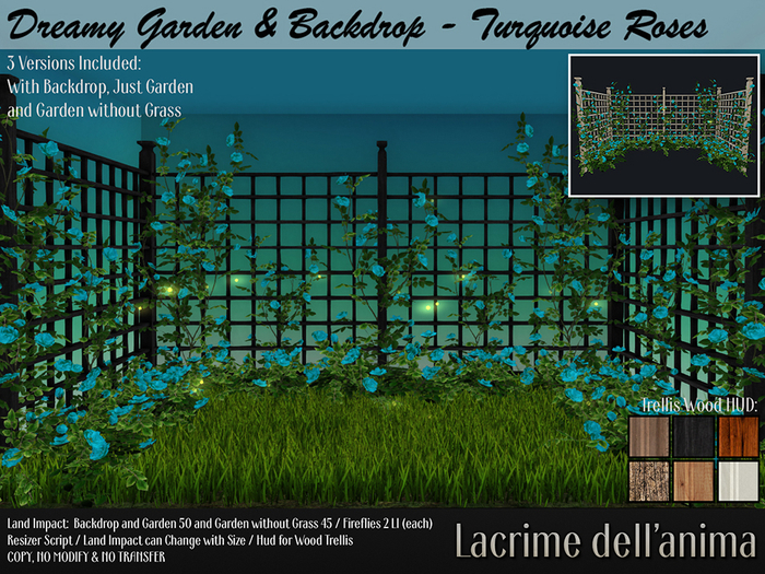 (BOX) Dreamy Garden & Backdrop - Turquoise Roses