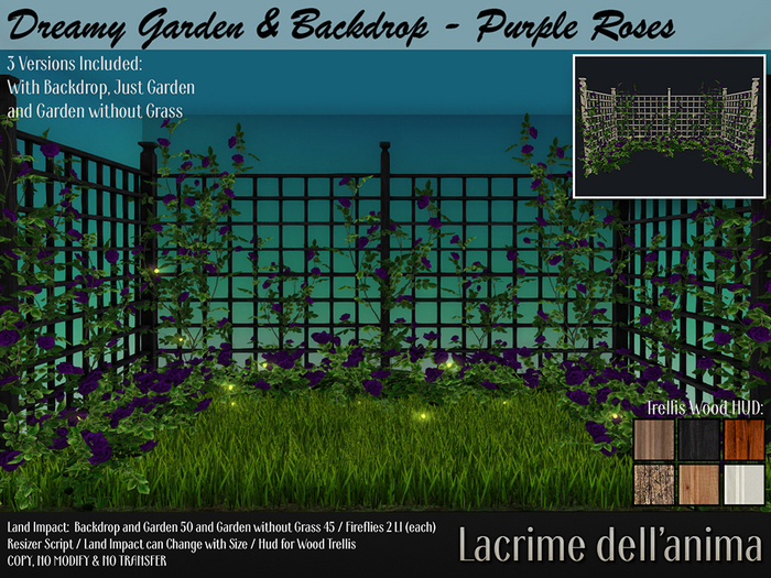 Dreamy Garden & Backdrop - Purple Roses