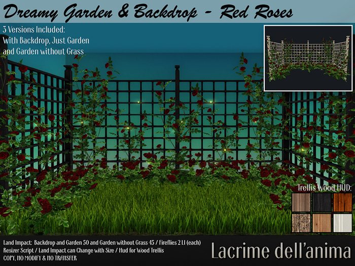Dreamy Garden & Backdrop - Red Roses