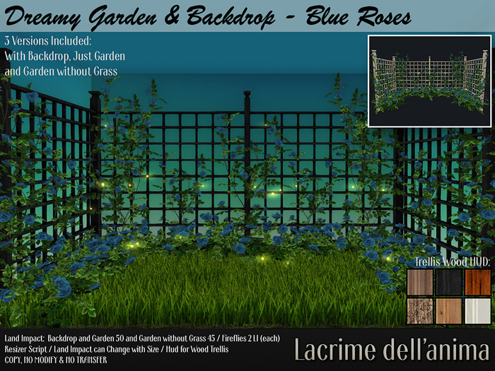 Dreamy Garden & Backdrop - Blue Roses