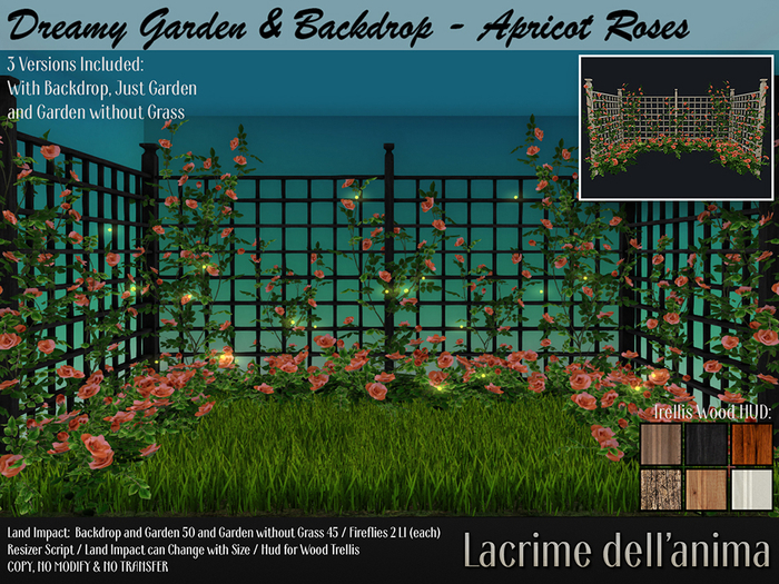 Dreamy Garden & Backdrop - Apricot Roses
