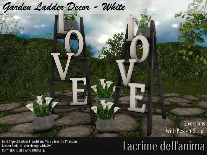 (BOX) Garden Ladder Decor Set - White