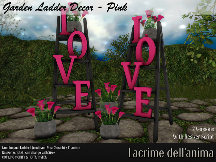 Garden Ladder Decor Set - Pink