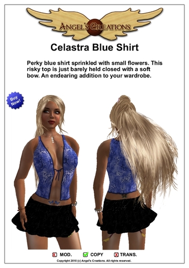 Angel's Creations: Celastra - Blue Flower Shirt