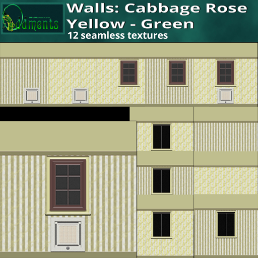 Cabbage Rose Walls yelow-greens