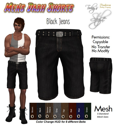 Men’s Dash Shorts - Black Jean