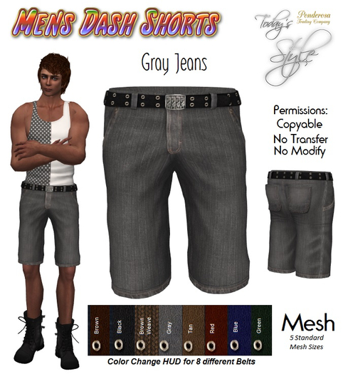 Men’s Dash Shorts - Gray Jean