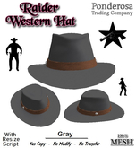 Raider Western Hat [MESH] Gray