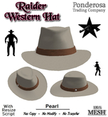 Raider Western Hat [MESH] Pearl