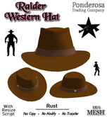 Raider Western Hat [MESH] Rust