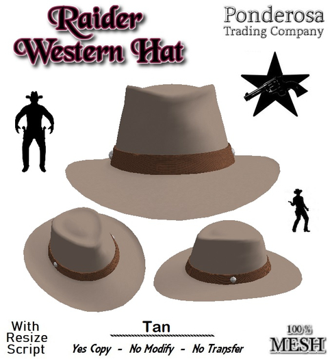Raider Western Hat [MESH] Tan