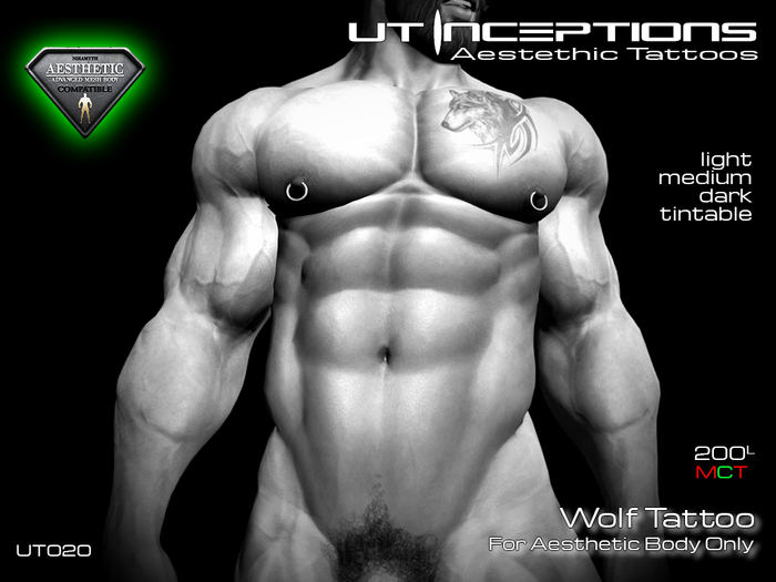 UT020 Wolf Tattoo Aesthetic