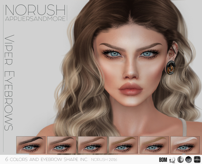 [NoRush] Viper Eyebrows (BoM-Catwa-Genus-Lelutka-Omega)