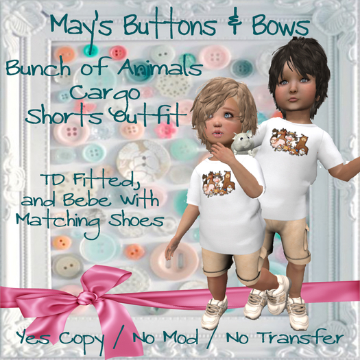 MBB * Bunch of Animals Cargo Shorts Outfit (TDFitted&Bebe)
