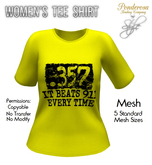 Women's Tee Shirt .357 Beats 911 (Yellow)