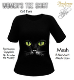Women's Tee Shirt Cat Eyes (Black)