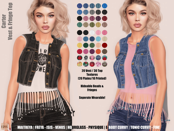 [hh] Carter Vest and Fringe Top