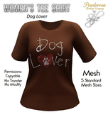 Women's Tee Shirt Dog Lover (Brown)
