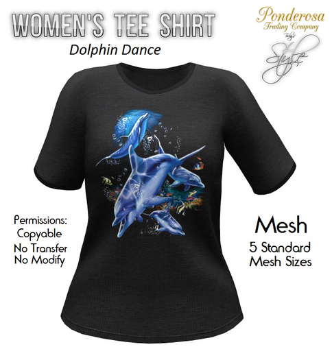 Women's Tee Shirt Dolphin Dance (Dark Gray)
