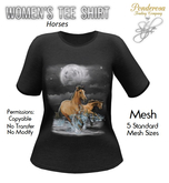 Women's Tee Shirt Horses (Dark Gray)