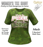 Women's Tee Shirt Pretty In Pink (Camo)