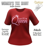 Women's Tee Shirt Selfie Queen (Red)