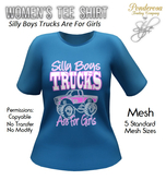Women's Tee Shirt Silly Boys Trucks... (Blue)