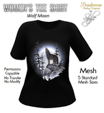 Women's Tee Shirt Wolf Moon (Black)