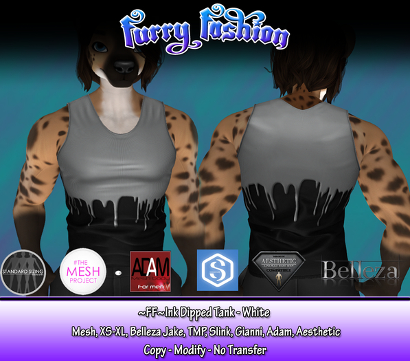 ~FF~ Ink Dipped Tank - White